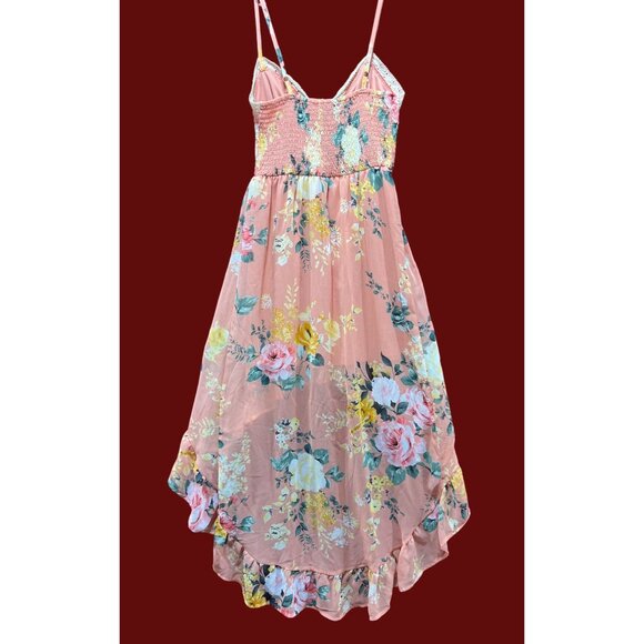 Rue 21 - Women's Summer Sleeveless High Low Hem Ruffle Floral Dress - Pink - XS - Picture 2 of 16